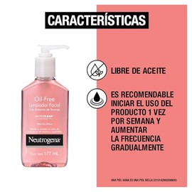 Neutrogena Oil free Gel Limpiador Facial Toronja Ácido Salicílico 177 ml                                                                              