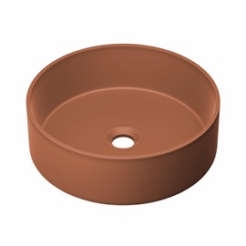 Swiss Madison Lisse 14.5" Concrete Round Vessel Sink in Matte Terracotta