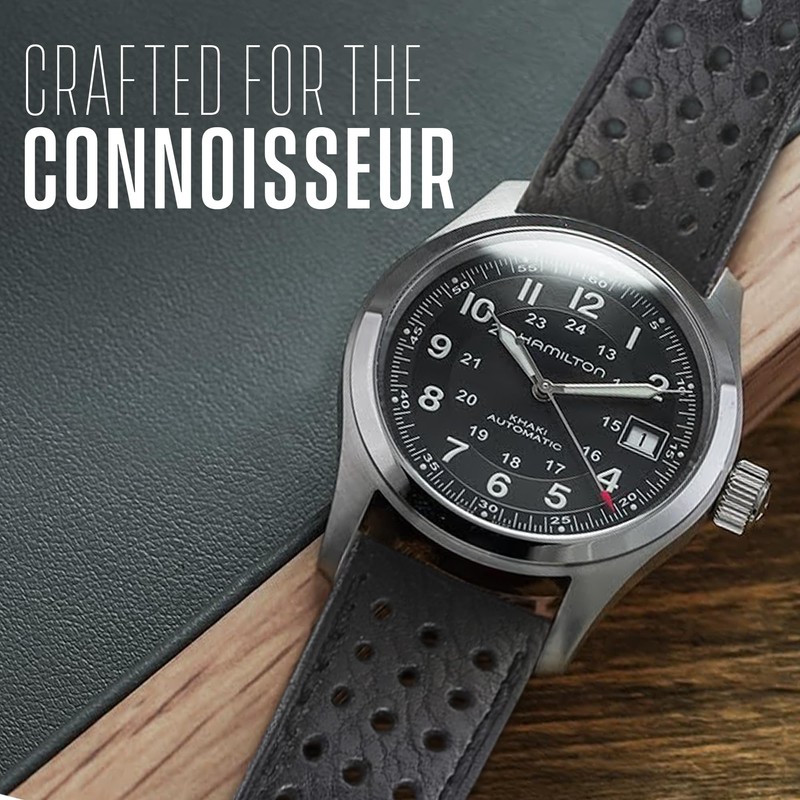 ALPINE Soft and Smooth Genuine Perforated Leather Watch Strap -