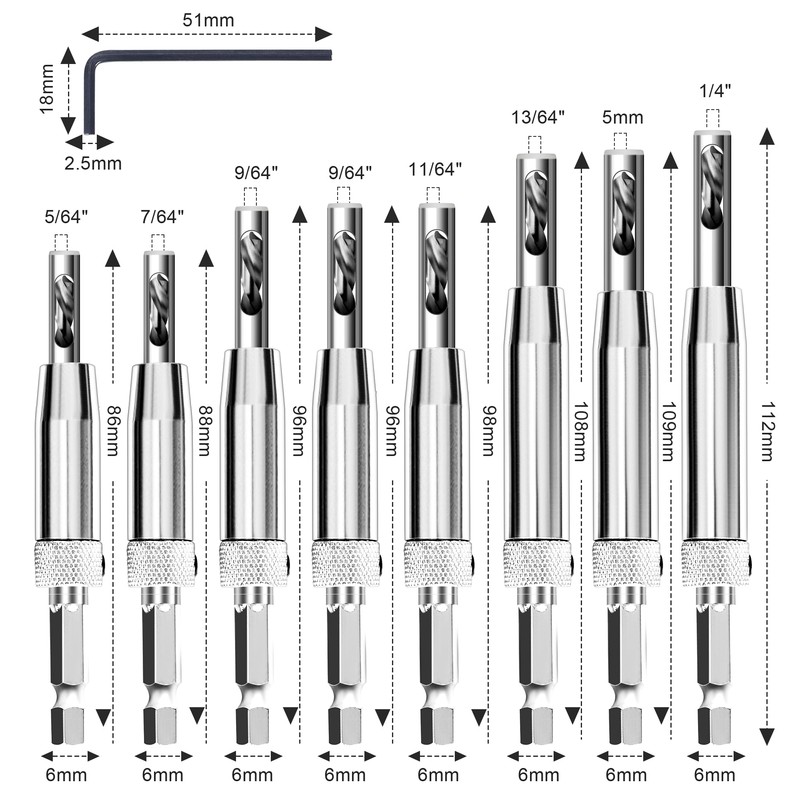 AIMLENTOOL 17pcs VIX Bits Self Centering Drill Bit Set, 1/4"