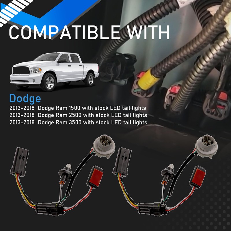 YzusGomumu Tail Light Converter Conversion Harness Pair Compatible with 2013-2018