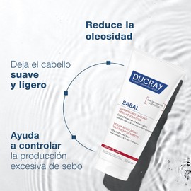 DUCRAY, Sabal Shampoo Tratante Seborregulador, Controla la Producción de Sebo, Cabello Graso, 200ml