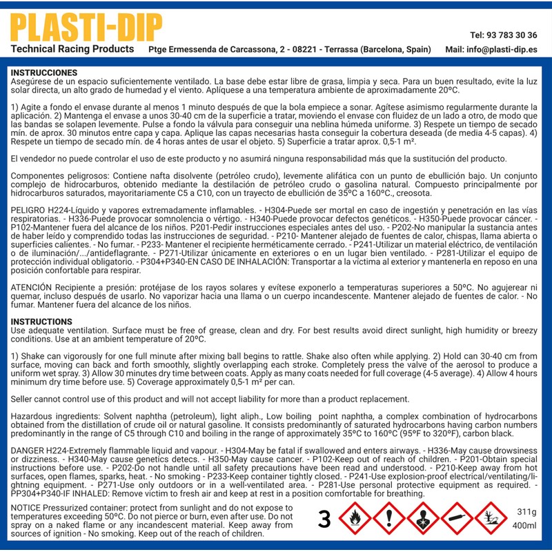 Plastic Dip Intl. 16003-6 Liquid Electrical Tape Spray, Black