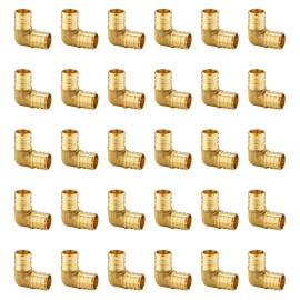 EFIELD 30PCS Pex Barb Crimp Brass Fittings, 1/2" X1/2"  90Degree Elbow,Lead Free