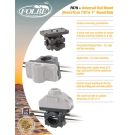 Folbe F079 - Universal Rail Mount Kit - Fits 7/8" or 1" Round Rail