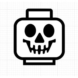 Trading Decals Skeleton head -Mini Figure - Vinyl Sticker, Multi Layer Color 3x3.25 Inches!