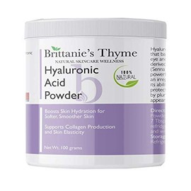 Brittanies Thyme Pure Hyaluronic Acid Serum Powder, 100 Grams  100 Natural, Boosts Skin Hydration for Softer, Smoother Skin                           