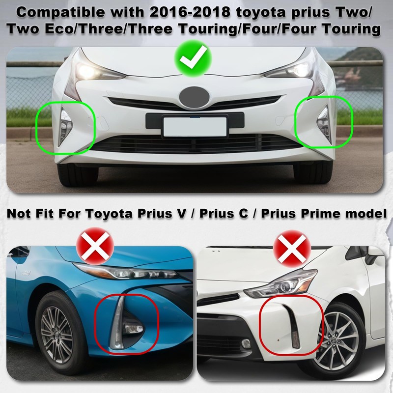 ULTRALTH LED Front Bumper Fog Light Kit for Toyota Prius