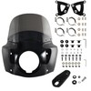 FATECIM Motorcycle 5.75" Headlight Fairing with 15" Dark Smoke Windshield