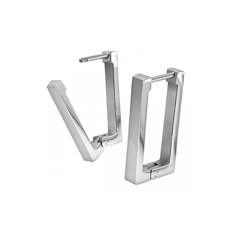 Soul-Cats 1 pair of rectangular hoop earrings made of stainless