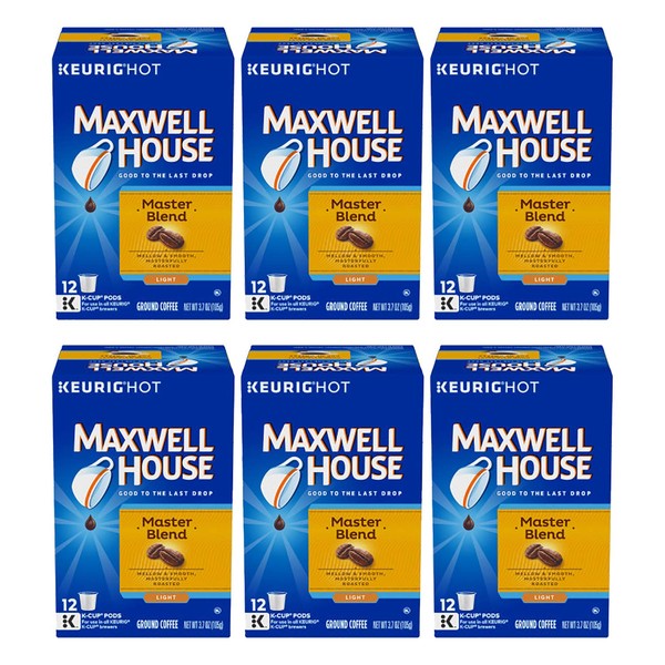 Maxwell House Master Blend Coffee, Light Roast K-Cup Packs, 12