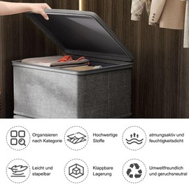Lockable Storage Box with Lock with Lid Fabric Integrated PP Plate Provides Additional Protection Against Moisture and Dust 30 x 20 x 14 cm