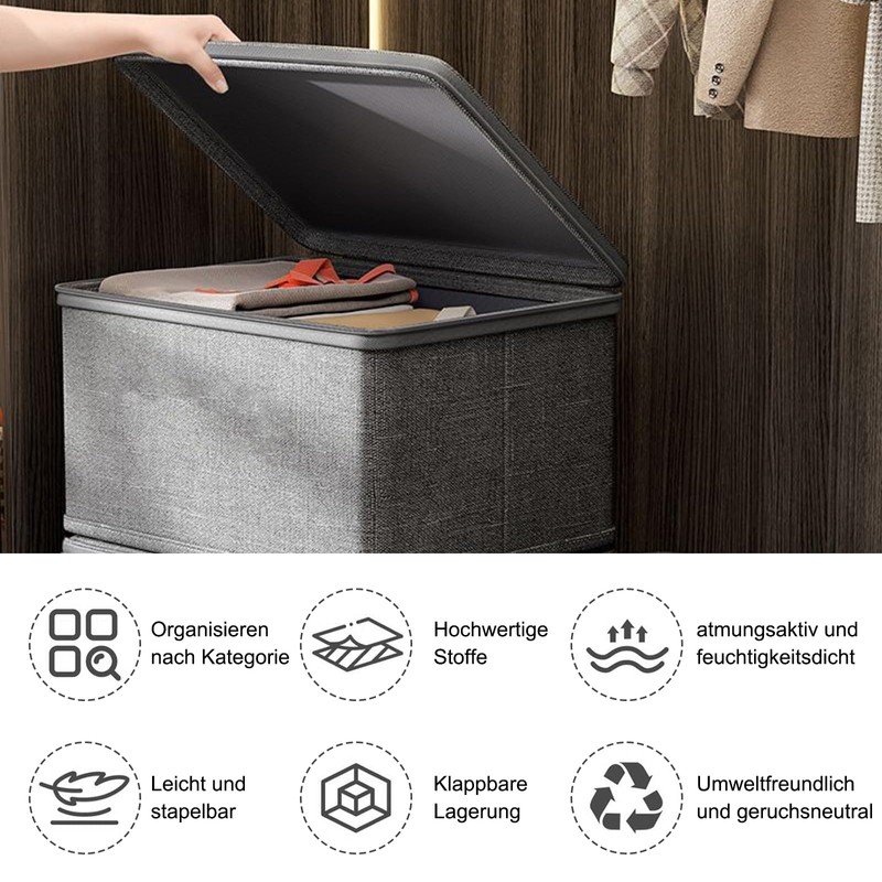 Lockable Storage Box with Lock with Lid Fabric Integrated PP