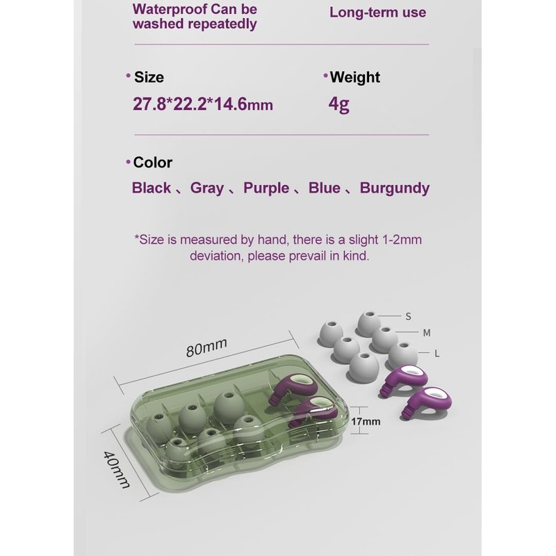 Ear Plugs for Sleep and Concentration, Reusable, Noise Cancelling Earplugs