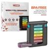 Weekly Pill Organizer, 1 Dispenser, 7 Stackable Compartments Four Times-a-Day
