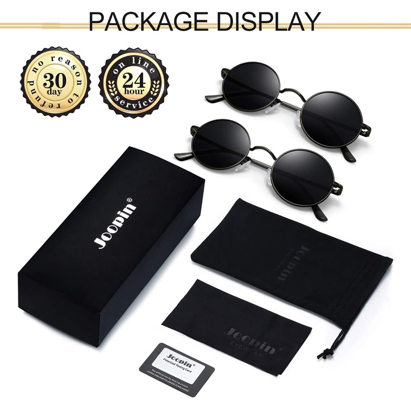 Joopin Women’s Men’s Vintage Round Sunglasses – Retro Lennon Circle