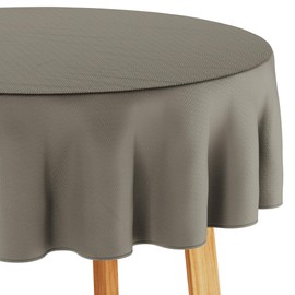 Filumi Tablecloth 150 x 150 cm Round Beige Washable for Indoor Outdoor Geometric Zigzag Pattern Verte
