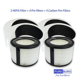 PUREBURG Replacement Filter Compatible with TruSens Z2000 Z-2500 Z-2000 Medium Room Air Purifier,2-Pack H13 HEPA 3-Stage Filtration Activated carbon Pre-Filter Dust VOCs
