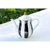 Grace Teaware Black and White Scallop Fine Porcelain Teapot
