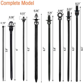 240Pcs Push Mount Cable Zip Tie,Nylon Self Locking Cable Strap,8 Most Popular Sizes,Heavy Duty Self-Locking UV Resistant Wire Ties - For Indoor,Construction,Electronic and Auto