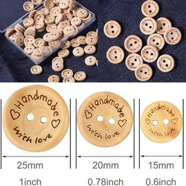 150 pcs Wooden Handmade Buttons Craft, 20mm Sewing Buttons, DIY Crafting and Sewing Buttons Essentials