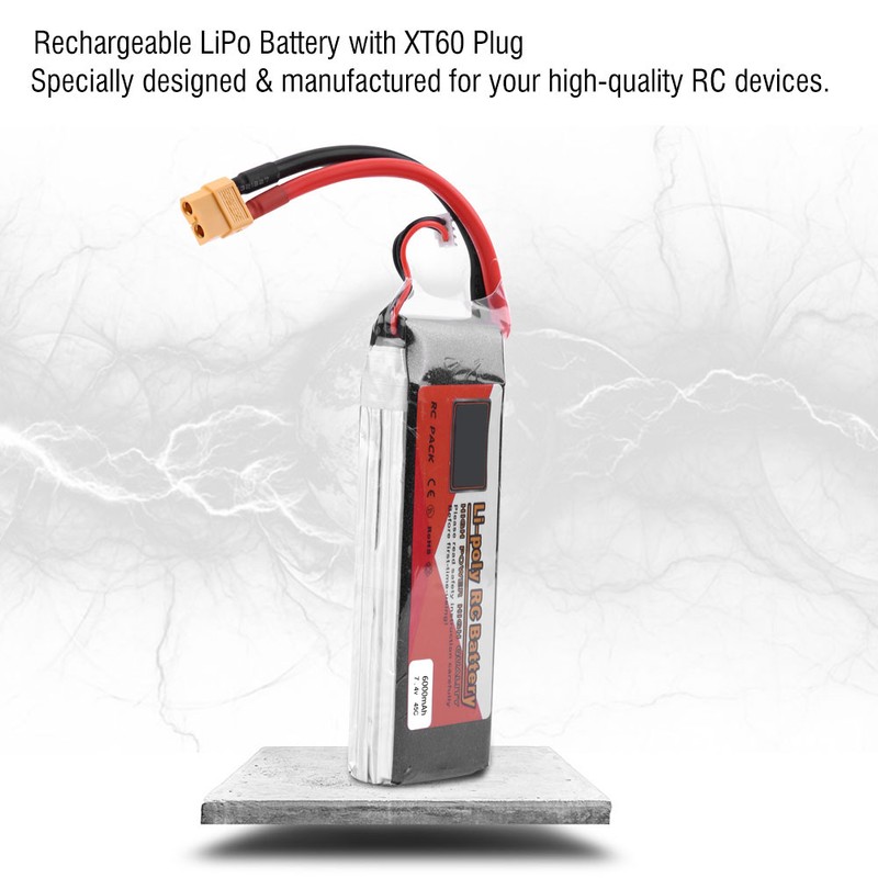 ZOP POWER 2S 7.4V 6000mAh 45C Rechargeable LiPo Battery with
