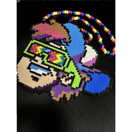 NEW Kool Kid Custom Perler Necklace EDM EDC Fest Rave Dance Kandi