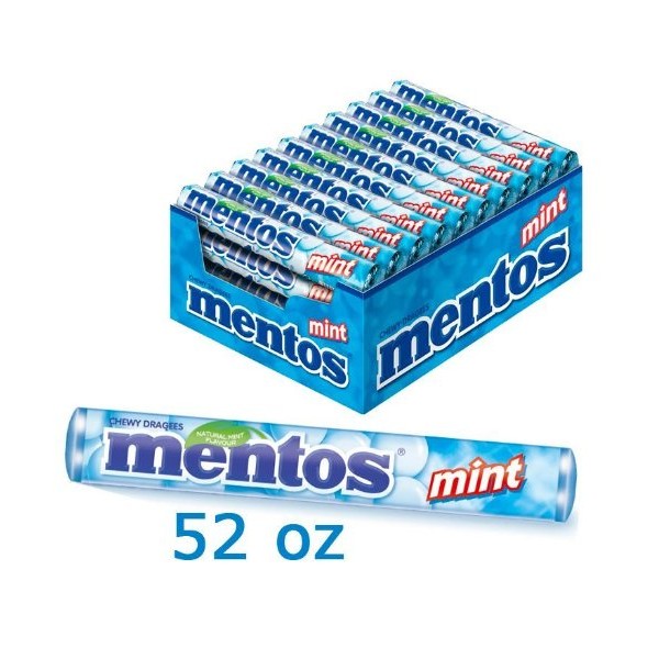 40 Packs of Mentos Mint Chewy Candy with Natural Flavours