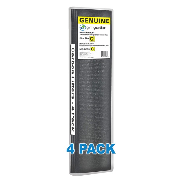 Guardian Technologies GermGuardian Air Purifier Genuine Carbon Filter for use with FLT5000 Filter C for AC5000 Series Germ Guardian Air Purifiers, FLT28CB4 - 4 Count