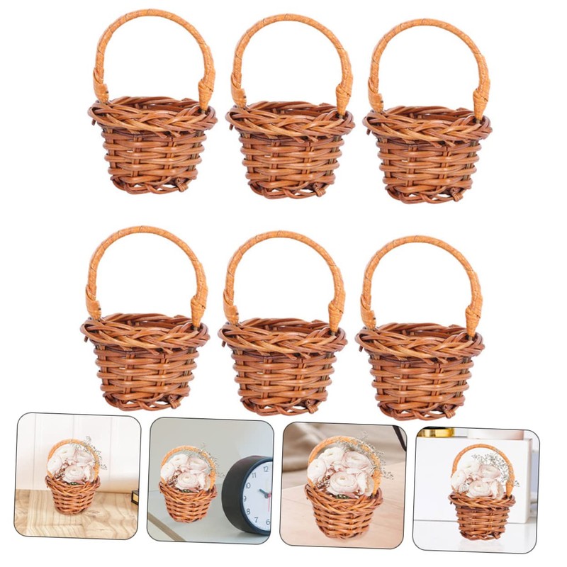 Alipis 6pcs Mini Shopping Basket Little Miniature Basket Storage Mini