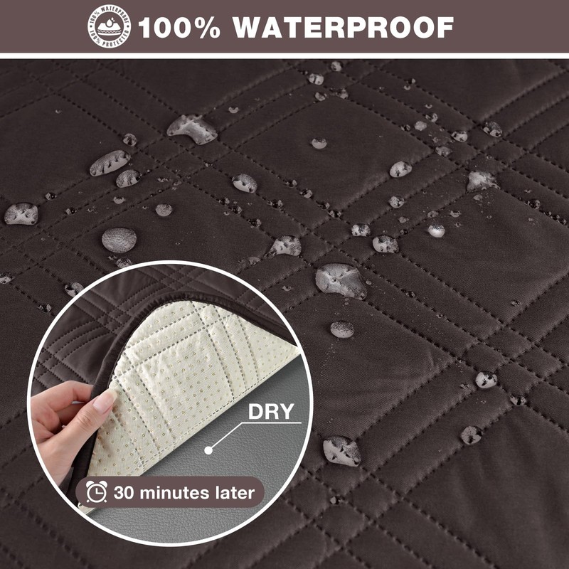 TAOCOCO 100% Waterproof Oversized Loveseat Recliner Cover, Non Slip Split