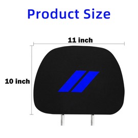 RUIHEDAHB 2PCS Car Headrest Covers Soft Black Fabric Car Seat Head Rest Cover Protector Compatible with Dodge Challenger Charger Durango RAM (Blue)
