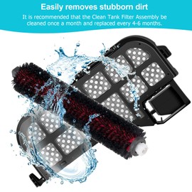 Pack of 2 Water Filters for Roborock S8 Pro Ultra, Plastic Material, with 2 Cleaning Brushes, Replacement Accessories for Roborock, Suitable for Home, Hotel and Office Cleaning