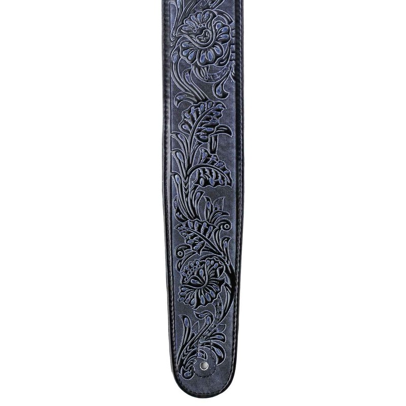 Walker & Williams DLX-282 Black Leather Padded Guitar Strap with