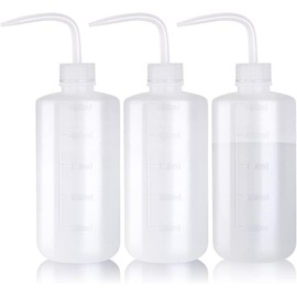 Melphoe - Botella de lavado de tatuaje, 3 unidades, 500 ml, botella de riego suculenta, botella de enjuague de seguridad, botella de lavado de laboratorio médico de plástico, suministros de tatuaje,