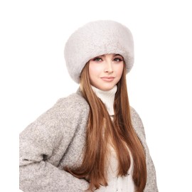 Futrzane Modern Headband - Ladies Winter Fur Headbands - Soft Russian Ear Warmer - Size L (Grey Long Modern)