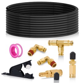 Taiidaues Air Line Service Kit for Air Bags Suspension Kit with Fittings, 1/4 NPT Push To Connect Fittings, 30 FT 1/4"OD PA Hose Tubing Air Shock Line Kit Replacement Components