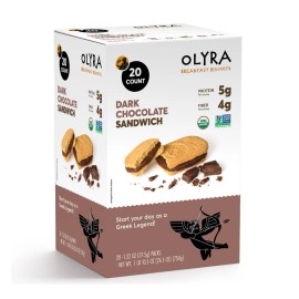*2 Pack **OLYRA Organic Breakfast Biscuits, Dark Chocolate Crème, 20 Ct. Each