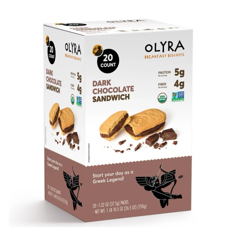 *2 Pack **OLYRA Organic Breakfast Biscuits, Dark Chocolate Crème, 20