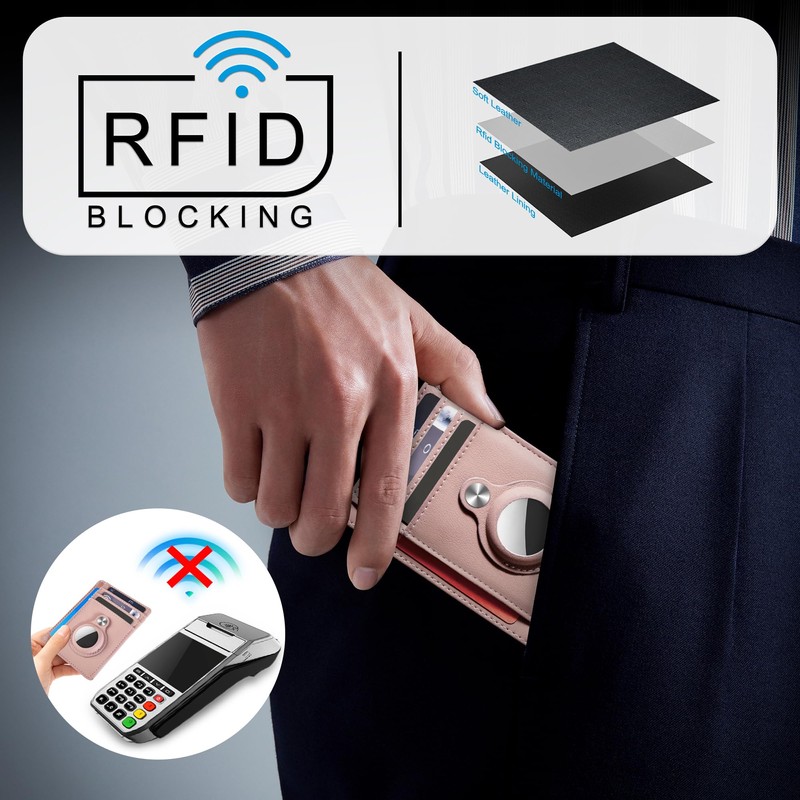 Hawanik Slim Minimalist Front Pocket Air Tag Wallet, RFID Blocking