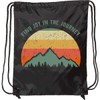 inktastic Joy in the Journey Retro Sunset Drawstring Bag Black