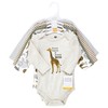 Hudson Baby Unisex Baby Cotton Long-Sleeve Bodysuits, Rustic Safari, 6-9