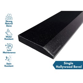 Threshold.Shop Single Hollywood Absolute Black Polished Granite Threshold for Floor Transitions (6" x 36")