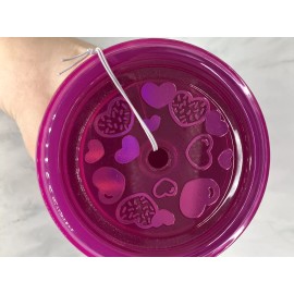 Dunkin' Donuts 2024 Dunkin Donuts Valentine’s Day Heart Iridescent Tumbler with Heart Straw