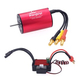 KingVal Replacement 2435 4800KV Waterproof Brushless Motor Shaft 2.3mm with 25A Brushless ESC Compatible with 1/16 1/18 RC Car