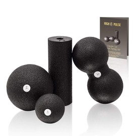 High Pulse® fascia set incl. 2 x fascia ball, 1 x mini fascia roller, 1 x duo-ball and exercise poster (English language not guaranteed), combination set for a targeted, deep-effective massage of fascia and muscle regeneration, S