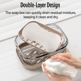 Travel Soap Box, Waterproof Soap Box, Soap Dish with Drain, Easy Cleaning Soap Dish, Soap Dishes with Lid, Soap Box with Bubble Net for Bathroom Travel