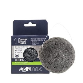 Konjac Expert | Konjac Sponge Natural Face Bamboo Charcoal for Normal to Oily Skin