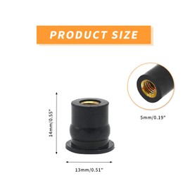 20PCS M6 Rubber Well Nuts, Universal Fairing Fasteners Windshield Motorcycle Accessories Screws Compatible with Canoe, Boat, Kayak