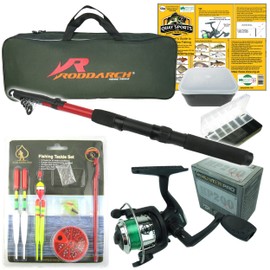 Roddarch© Junior Beginners Kids Novice Fishing Rod Reel Kit Set